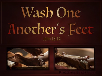 John 13:14 Wash One Anothers Feet (red)